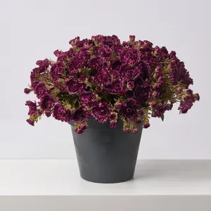 Purple Faux Classic Mum Bush Outdoor Fall Arrangement Urn Filler