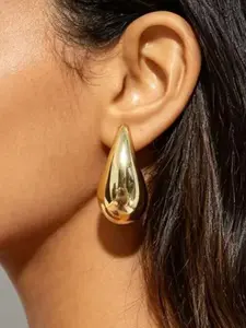 New Minimalist Teardrop Metal Earrings, Bean Pod Statement Ear Rings, Chic Casual Jewelry for Daily Wear and Dates