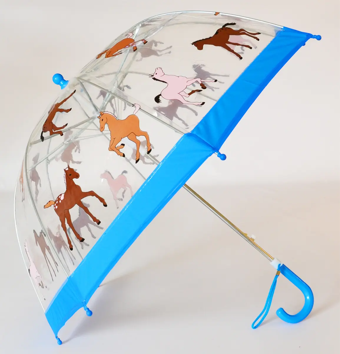 212 MAIN Foxfire FOX-622-24 Lightweight Rain-Ready Children's Blue Pony Umbrella - Easy Open, 1 Size