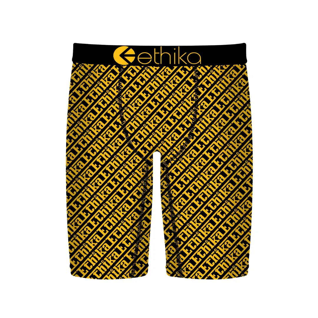 ETHIKA Velocita Staple Fit Menswear Boxer Briefs, Soft 4-Way Stretch Cotton Spandex Fabric with No Pull-Down Design, Original, Elastane, Unmatched, Casual, Fabric Blend, Men's, Jacquard Band, No Gathering, Signature Design Details
