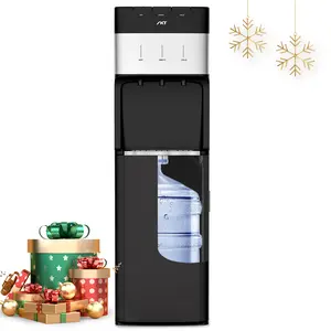 IKT Self-Cleaning Water Cooler Dispenser Bottom Load for 3-5 Gallon Bottle with Child Safety Lock LED Display ,for Home/Office Black