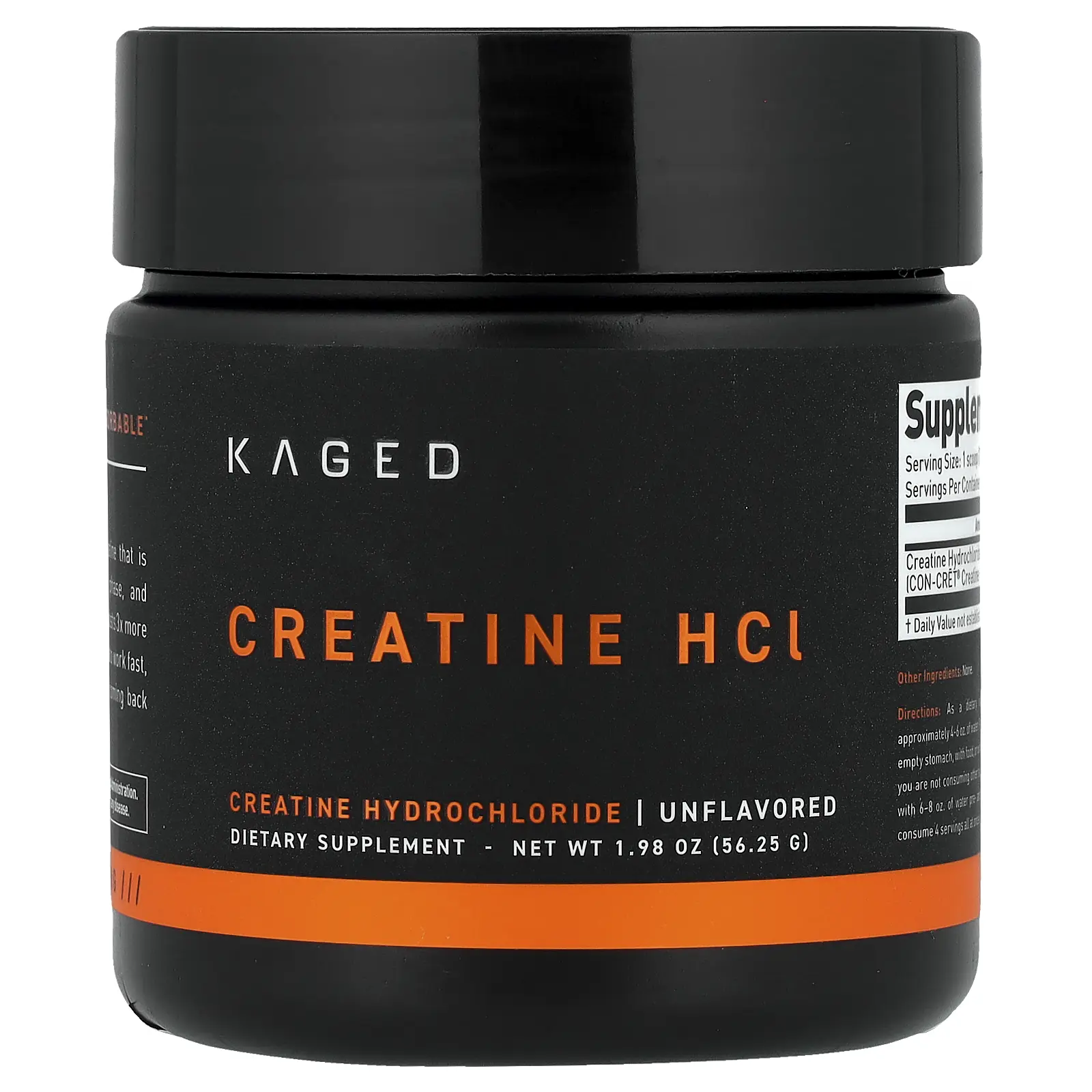 Kaged Creatine HCl, Unflavored, 1.98 oz (56.25 g)