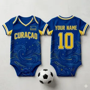 Personalized Curaçao Baby Bodysuit, Custom Name Number Infant Outfit, Baby Jersey Gift, Baby Shower Present UJA UDM