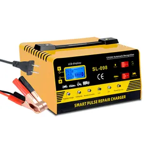 12V&24V Intelligent Universal Battery Charger With LCD Display, Smart Repair, Overcharge And Short Circuit ProtectionSuitable For Intelligent Trickle Charging Of Cars, SUV, Trucks, Yachts, Motorcycles Battery Maintenance, Without Battery