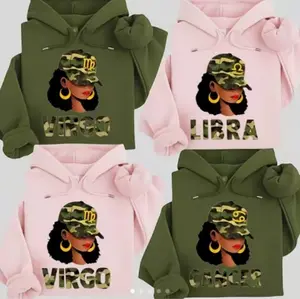 All 12 Zodiac Hoodie - Astrology Sign Letter Print Hoodie for Women, Minimal Street Style Pullover, Birthday Horoscope Gift, Casual Daily Wear