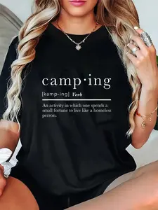 100% Cotton Funny Camping Shirts For Men Women Definition Camp T-Shirt
