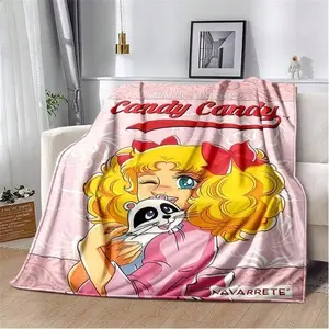 1 Piece Candy Candy Girl Cartoon Anime Soft Plush Blanket,Flannel Throw Blanket For Living Room Bedroom Sofa Gift