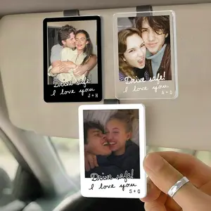Personalized Couple Photo Car Visor Clip, Drive Safe I Love You, Valentines Gift For Him, Gifts For Boyfriend/husband