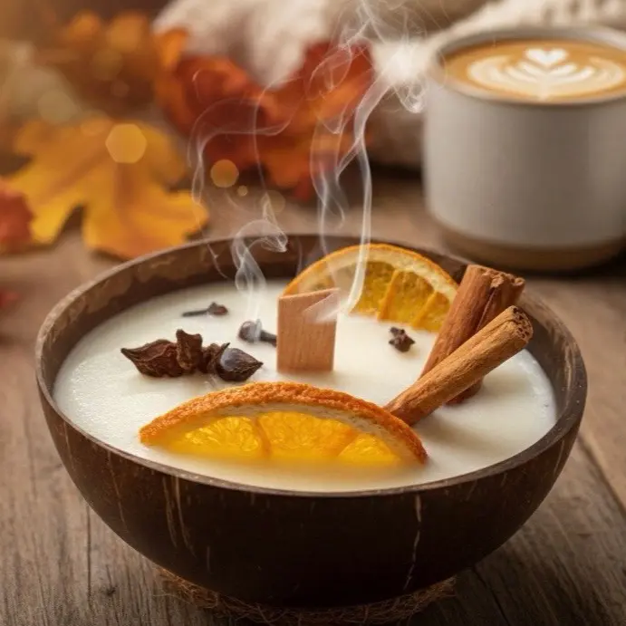 Witch’s brew coconut Pumpkin Spice Scented 100% Soy Holiday Candle Eco Friendly Festive Atmosphere Gift