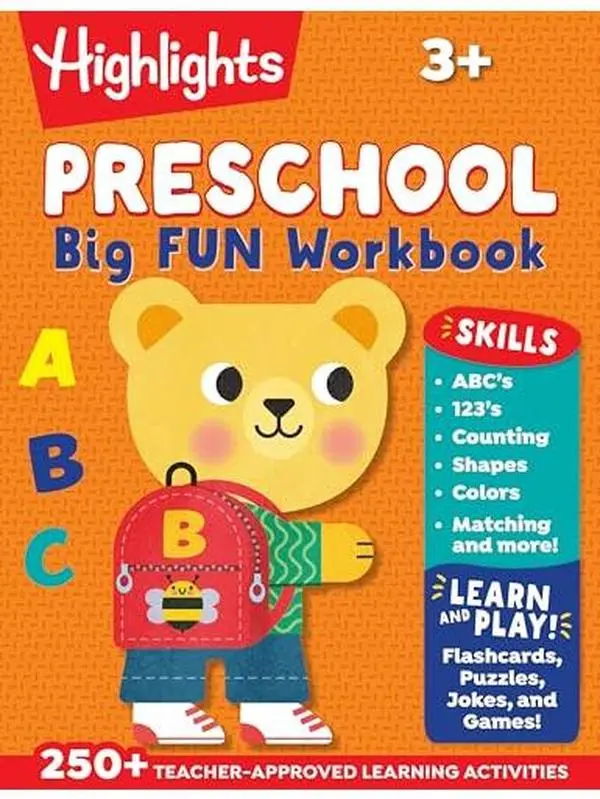 Preschool Big Fun Workbook: Preschool Learning Workbook with Over 250 Practice Games and Puzzles for PreK Math, Writing, Shapes and More Activities