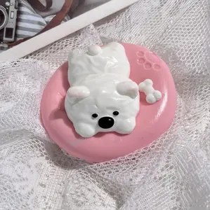 【Buy 3 get 1 free】Lying West Highland Dog taba squishy Food-Grade Silicone Slow-Rising Rebound Squishy Fidget Toys for Stress Relief - Soft Squeeze Toys with Thick Creamy Slime Texture, Handmade Non-Toxic Sensory Toys Rubber