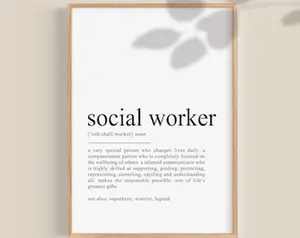 Social Worker Gift, Social worker definition print, Social Work gift, Social Worker gifts, gift for social worker graduation