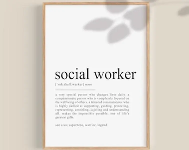 Social Worker Gift, Social worker definition print, Social Work gift, Social Worker gifts, gift for social worker graduation