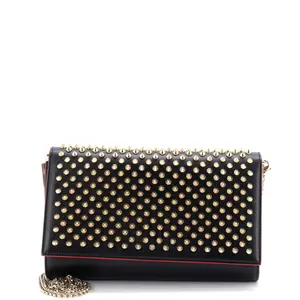 Pre-owned christian louboutin Leather, Metal Clutches & Wristlets Paloma Clutch Spiked Leather by Rebag