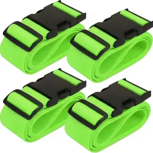 4 Pack Adjustable Luggage Straps for Suitcases, Secure Lock Travel Belts, Solid Adjustable Strap, 40''–78'' Fit, Easy Luggage Identification