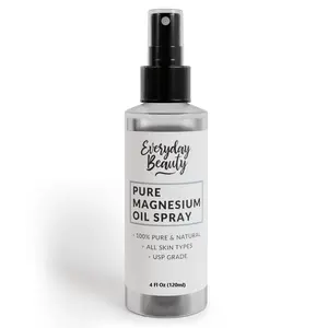 Pure Magnesium Oil Spray – Magnesium Oil for Feet & Body – USP Grade – Fast Absorbing, Non-Greasy -4 Fl Oz
