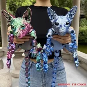 3pack 3D Printed Cat Statues, Perfect Birthday Gift for Garden & Bedroom, Colorful Party Favors, Ideal for Cat Lovers, Charming Party Decorations