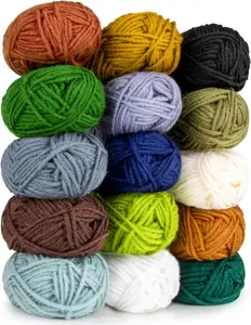 15 Pack x 20g  Yarn - Soft Knitting Yarn for Crocheting for Crafts Skeins for Crocheting DIY Bulk for Handicraft Knitting Scarves Ideal  for Beginners and Adults