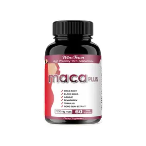 Winstown Maca Plus Capsules, 7500mg Enhancer with Maca Root, Gluteus Boost Vitamins for Women's Extreme Curve, 60 Count