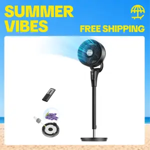Summervibes DREO Bedroom Fan, 2026 Upgraded, 90ft Airflow, 20dB Quiet, 90° Oscillating Standing Fan for Whole Room, DC Motor, 8+ Speeds, 3 Modes, 38-42" Adjustable Height, 8H Timer, 105° Manual Vertical Tilt