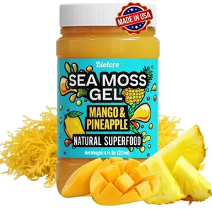 Biolore Sea Moss Gel Mango Pineapple – Flavored Superfood with Natural Electrolytes – Wildcrafted Mango Jam Sea Moss, with Minerals, Vegan, Made in USA – 8oz Trial Size