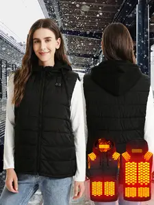 【Power Bank Not Include】Norwell Heated Vest Black Zone 9 Heating Menswear and Independent Switch, 3 Adjustable Heat Levels, Sleeveless Warm Zip Up Kackets for Men Women Winter Outdoor Work Hiking Camping Gifts for Black Friday Christmas