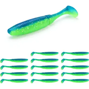 Soft Plastic Fishing Lures with Attractive Smell, Lifelike Swimming Actions, 3/4/5/6 Inch 9 Types of Bionics-Designed swimbaits are Suitable for Small/Largemouth Bass Trout Walleye