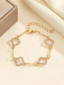 Simple Lucky Clover Hand Chain, French Sweet High-End Hollow Four-Leaf Flower Jewelry, Perfect for Daily Wear, Vacation, Dates, Gift