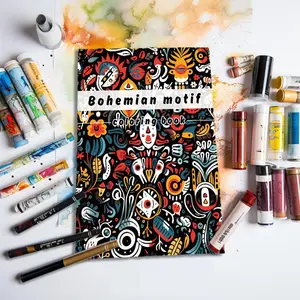 Floral Pattern Coloring Book, 1 Count 25 Pages Boho Style Stress Relief Coloring Book, DIY Painting Supplies for Adults & Teenager