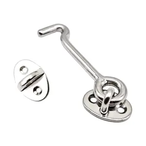 MARINE CITY Buckle Cabin Hook and Eye Latch 316 Stainless Steel Windproof 2 Inch Silent Holder Catch Lock for Boats Marines Ships