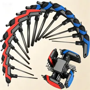 Long Arm Hex Key Set, 14-Piece T-Handle Allen Wrenches, Metric and SAE Portable Hex Keys with Storage Rack, Heavy Duty Hex Tools for Home Repair and Mechanics Maintenance