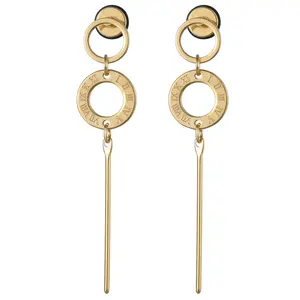 OIDEA Roman Numeral Drop Earrings for Women, Elegant Stainless Steel Long Tassel Statement Jewelry for Evening Fashion, 5.4 cm