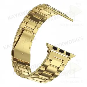 KAYKWONG'S Luxury Stainless Steel Watch Band with 3 Beads, Fashionable Watch Band for Apple Watch Series 11/10/9/8/7/6/5/4/3/2/1/se, Wearable Accessories for Men & Women 38mm/40mm/41mm/44mm/45mm/46mm/49mm Smart Watch Straps