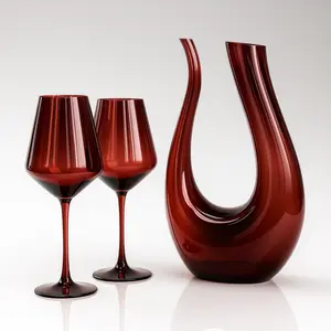 Mahogany Wine Glass & Decanter Set