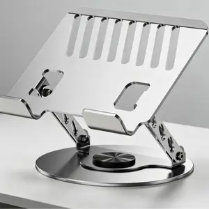 Ergonomic Laptop Desk Stand 360° Rotatable Foldable Holder Carbon Steel Height Adjustable Riser for Laptops Tablets Space Saving Travel Friendly