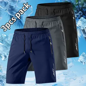 Men's sports shorts, summer casual quick-dry elastic waistband drawstring shorts with zipper pockets, durable and comfortable, suitable for gym workouts and outdoor leisure activities, perfect as a gift gear