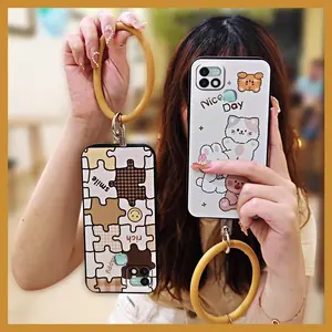 Personality Ring Phone Case For infinix X659B/HOT 10i heat dissipation Back Cover Dirt-resistant Cute Anti-knock Waterproof Protective Soft Case Bracelet Creative Youth Cartoon