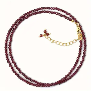 Elegant Red Garnet Crystal Beaded Necklace - January Birthstone Jewelry, Great Crystal Gift for Mom, Women, Birthdays and Anniversaries