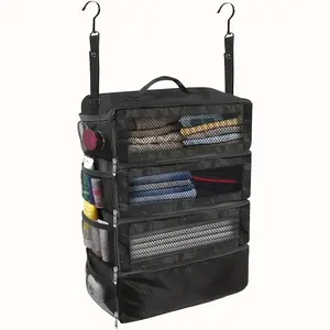 Large Capacity Handheld Storage Bag, Multi-Functional Portable Hanging Travel Rack, Foldable Clothes Organizer, Ideal for Luggage Sorting
