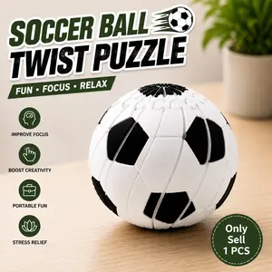 Soccer Ball Fidget Toy, 3D Printed Twist Puzzle Ball,  Sports Fidget Ball Toy, Portable Sensory Stress Relief Desk Toy, For Office Classroom Travel Gifts