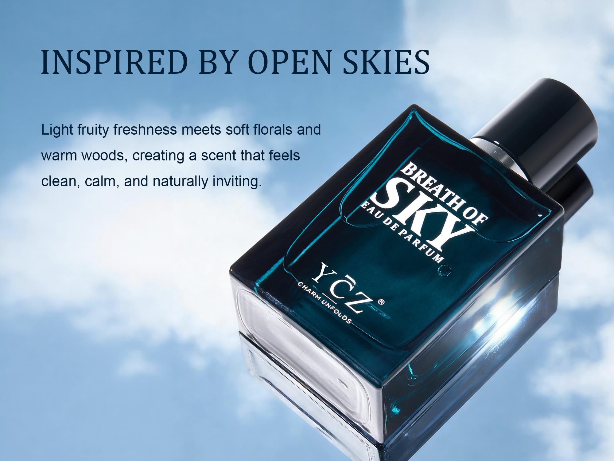 【New Arrival】YCZ Breath of Sky Eau de Parfum Unisex 50ml Fresh Airy Scent Premium Aromatic Woody Fragrance with Orange Blossom Rose Vanilla Amber Musk for Him & Her Elegant Arabian Perfume Luxurious Gift