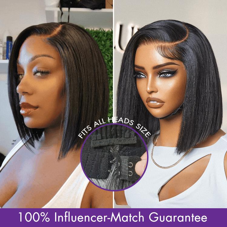 [LIVE]Ready to Go Blunt Cut Bob Closure Short HD Lace Glueless Wig 100% Human Hair Wear Go