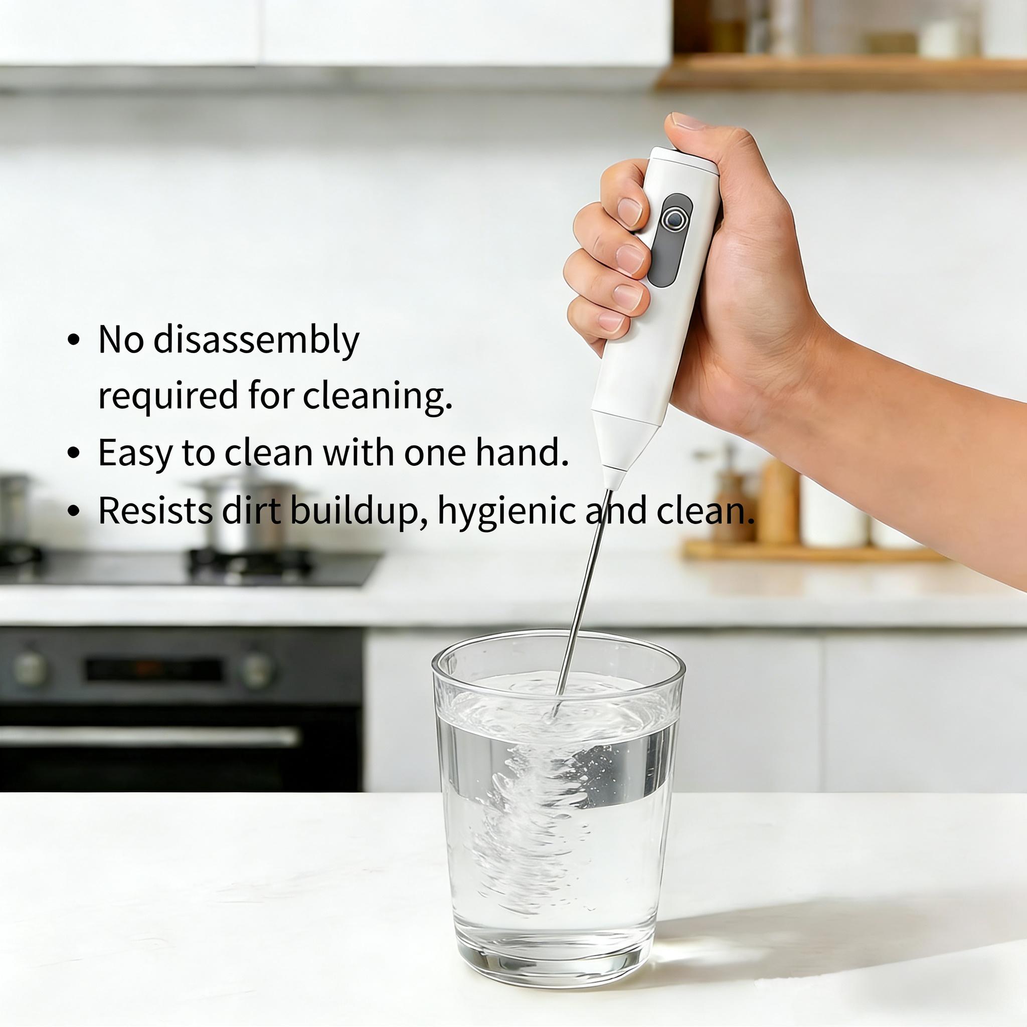 Electric Milk Frother, Handheld Electric Foam Maker, Drink Mixer with Stainless Steel Whisk for Coffee, Matcha, Lattes, Cappuccino, Rechargeable Milk Frother