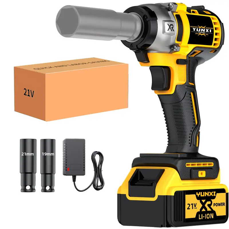 【DealsForYouDays】21V Cordless Brushless Impact Wrench 1/2 Inch Drive 350N.m High Torque Electric Impact Gun, 16500RPM Power Wrench with 4.0Ah Li-ion Battery, Fast Charger,2-9Sockets, LED Light for Car Tire, Auto Repair & Home DIY