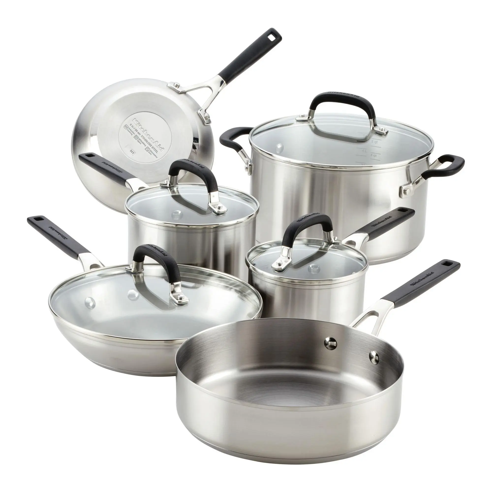 KitchenAid 10 Piece Stainless Steel Cookware Set KitchenAid 10 Piece Stainless Steel Cookware Set
