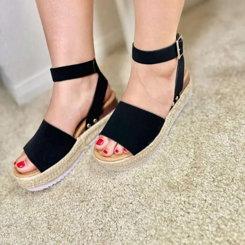 Forever Women's Espadrille Platform Sandals with Ankle Strap Summer Flatform Lightweight Comfortable & Versatile for Casual Wear