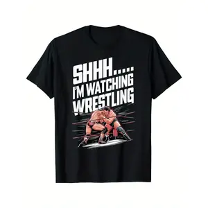 Shhh I'm Watching Wrestling Funny Wrestling Events Lover T-Shirt