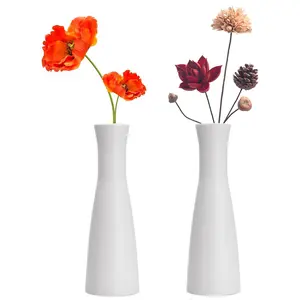 Tall Conic Composite Plastics Flower Vase, Small Bud Decorative Floral Vase Home Decor Centerpieces, Arranging Bouquets, Connected Tubes (Wide Caliber)