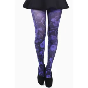 Malka Chic Purple Floral Tights
