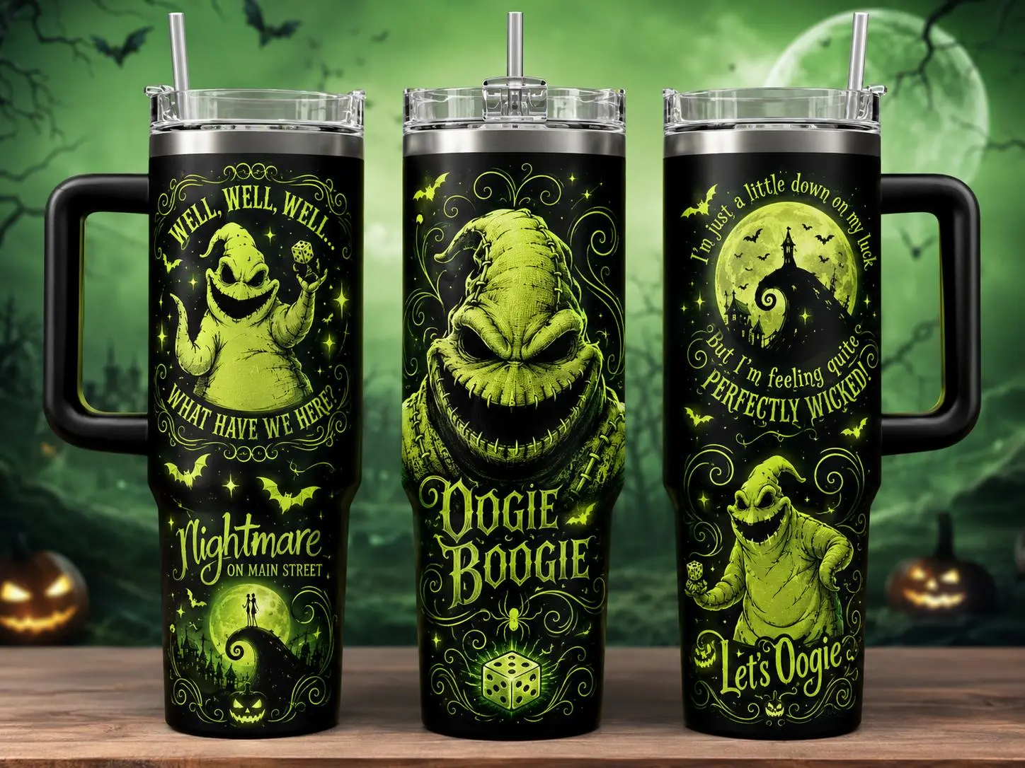 Halloween Oogie Boogie 40oz Tumbler, Boogie Man Stainless Tumbler, Horror Movie Tumbler Cup, Nightmare Before Christmas Gift